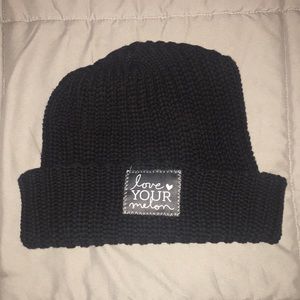 Black love your melon beanie